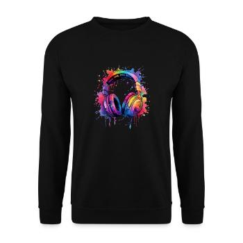 Headset Design for Gamers & Gamers Music & Musicians - Unisex Sweatshirt - black - Front - Alina (178cm) & Michal (187cm)