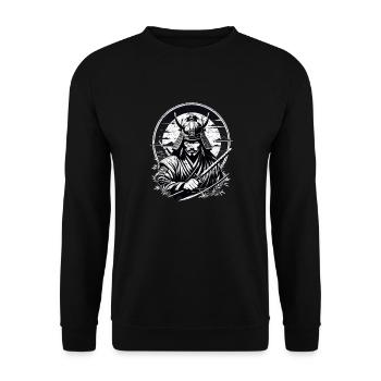 Samurai Warrior - Japan - Demon - Unisex Sweatshirt - black - Front - Alina (178cm) & Michal (187cm)