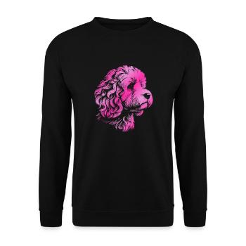 Cockerpoo Cockerspaniel Pudel Portrait, Zeichnung - Unisex Pullover - Schwarz - Vorne - Alina (178cm) & Michal (187cm)