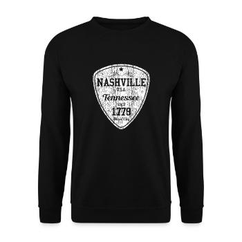 Nashville Tennessee Usa Music City Country Musik V - Unisex Pullover - Schwarz - Vorne - Alina (178cm) & Michal (187cm)