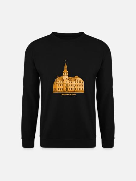 Crimmitschau Rathaus Pleiße Zwickau Sachsen - Unisex Pullover - Schwarz