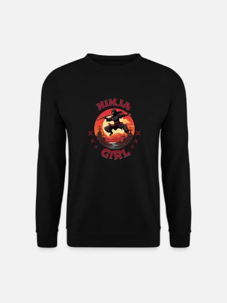 Charming Ninja Fighter I Ninja Girl I Ninja - Unisex Pullover - Schwarz