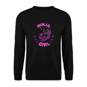 Charming Ninja Fighter I Ninja Girl I Ninja - Unisex Sweatshirt - black - Front - Alina (178cm) & Michal (187cm)