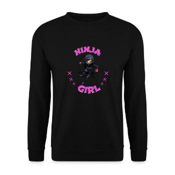 Charming Ninja Fighter I Ninja Girl I Ninja - Unisex Sweatshirt - black - Front - Alina (178cm) & Michal (187cm)