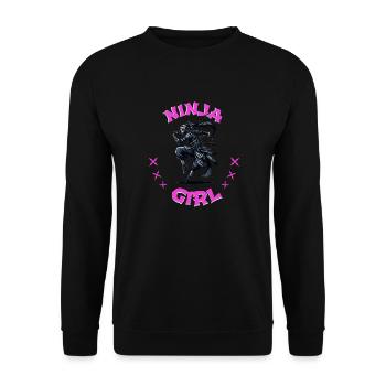 Charming Ninja Fighter I Ninja Girl I Ninja - Unisex Sweatshirt - black - Front - Alina (178cm) & Michal (187cm)