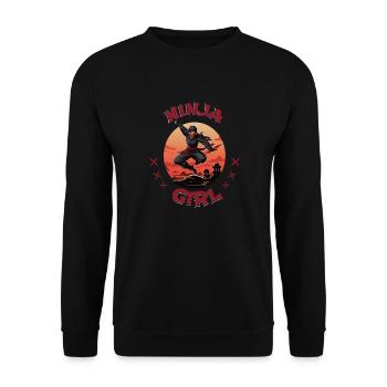 Charming Ninja Fighter I Ninja Girl I Ninja - Unisex Sweatshirt - black - Front - Alina (178cm) & Michal (187cm)