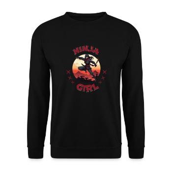 Charming Ninja Fighter I Ninja Girl I Ninja - Unisex Sweatshirt - black - Front - Alina (178cm) & Michal (187cm)