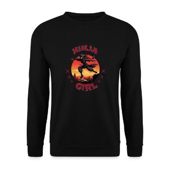 Charming Ninja Fighter I Ninja Girl I Ninja - Unisex Sweatshirt - black - Front - Alina (178cm) & Michal (187cm)
