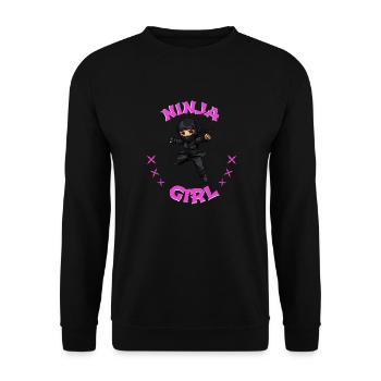 Charming Ninja Fighter I Ninja Girl I Ninja - Unisex Sweatshirt - black - Front - Alina (178cm) & Michal (187cm)
