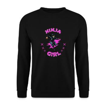 Charming Ninja Fighter I Ninja Girl I Ninja - Unisex Sweatshirt - black - Front - Alina (178cm) & Michal (187cm)