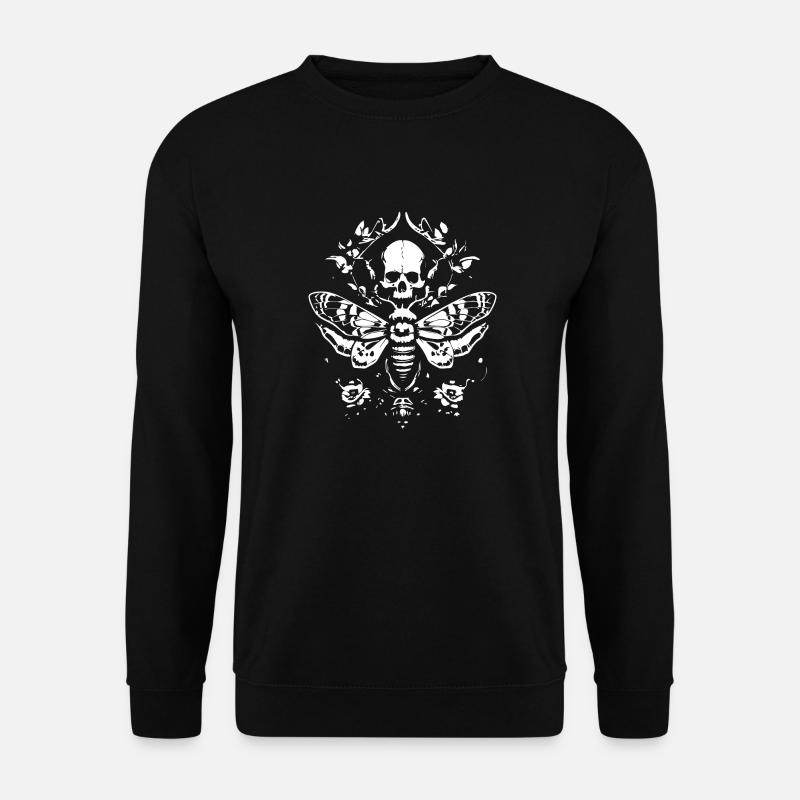 Moth Skull Tattoo Design - Unisex Sweatshirt - black