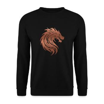 Fantasy Dragon Anime Dragon Head Mythical reptile - Unisex Sweatshirt - black - Front - Alina (178cm) & Michal (187cm)