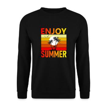 Genießen Sie den Sommer - Unisex Pullover - Schwarz - Vorne - Alina (178cm) & Michal (187cm)