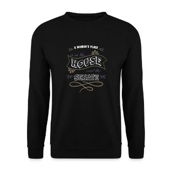 Statement Abort Greg Abbott Barber Hair Girl Women - Unisex Sweatshirt - black - Front - Alina (178cm) & Michal (187cm)