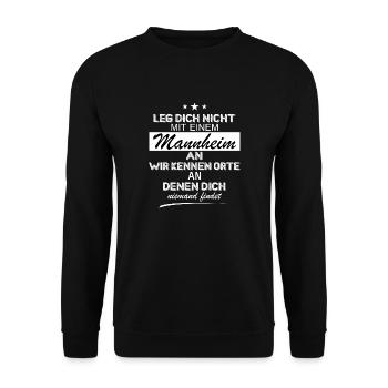 Mannheim Monnem Mannheimat - Unisex Sweatshirt - black - Front - Alina (178cm) & Michal (187cm)