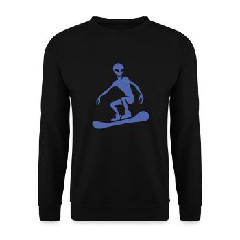 Design minimaliste : Alien snowboarder - Sweat-shirt Unisexe - noir - Devant - Alina (178cm) & Michal (187cm)