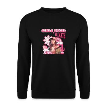 Girl Women Power Mathematics Lover Math Student - Unisex Pullover - Schwarz - Vorne - Alina (178cm) & Michal (187cm)