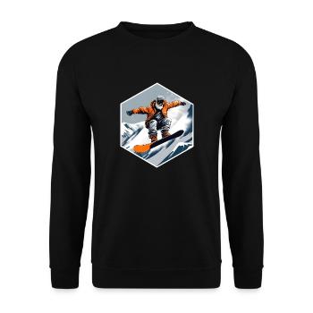 Snowboarder Old Man With Beard - Unisex Sweatshirt - black - Front - Alina (178cm) & Michal (187cm)