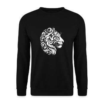Tiger Tribal Style - Unisex Sweatshirt - black - Front - Alina (178cm) & Michal (187cm)