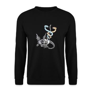 Le caducée d'Hermès - Sweat-shirt Unisexe - noir - Devant - Alina (178cm) & Michal (187cm)