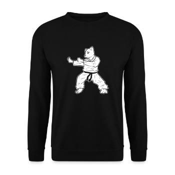 Karate Cat Self Defense - Unisex Sweatshirt - black - Front - Alina (178cm) & Michal (187cm)