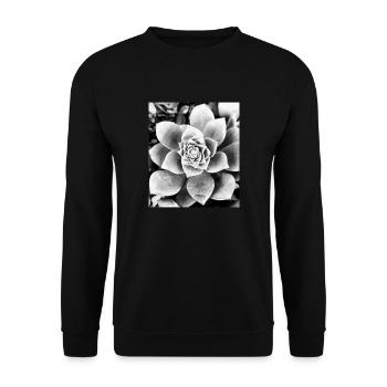 black and white flower - Unisex Sweatshirt - black - Front - Alina (178cm) & Michal (187cm)