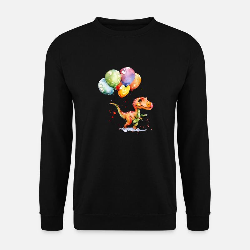 Saurier mit Luftballon - Unisex Pullover - Schwarz