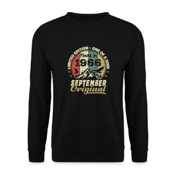 1966 - The Legends Were Born in September 1966 - Unisex Sweatshirt - black - Front - Alina (178cm) & Michal (187cm)