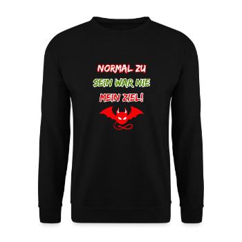 To be normal was never my goal-Funny devil - Unisex Sweatshirt - black - Front - Alina (178cm) & Michal (187cm)