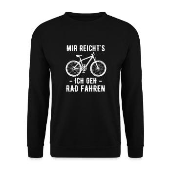 Bicycle Mountain Bike Road Bike E-Bike Cyclist - Unisex Sweatshirt - black - Front - Alina (178cm) & Michal (187cm)