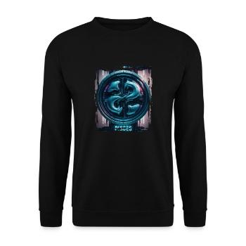 Zodiac sign Pisces in cyberpunk era Future - Unisex Sweatshirt - black - Front - Alina (178cm) & Michal (187cm)