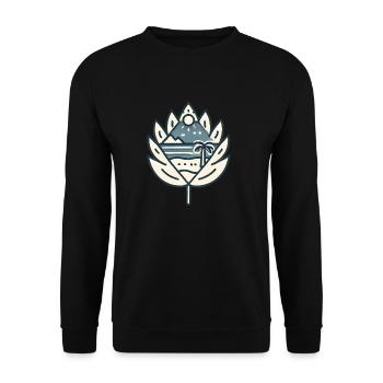 Palmenblatt - Unisex Pullover - Schwarz - Vorne - Alina (178cm) & Michal (187cm)