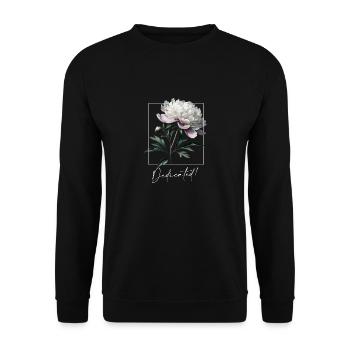 Bold Peony Blossom - Street Botanical Power - Unisex Sweatshirt - black - Front - Alina (178cm) & Michal (187cm)
