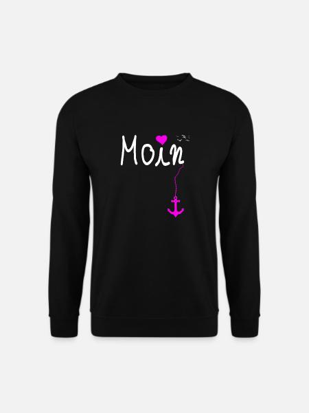Moin Norddeutsch Nordsee Ostsee Anker T-Shirt - Unisex Pullover - Schwarz