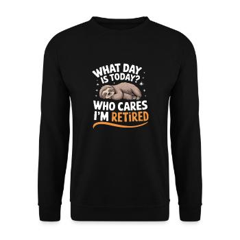 Faultier Faultiere Schlafen Faul - Unisex Pullover - Schwarz - Vorne - Alina (178cm) & Michal (187cm)