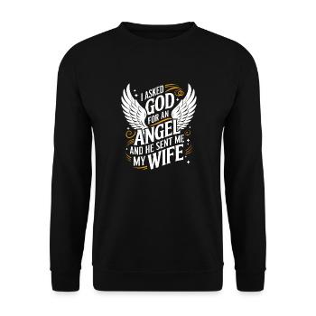 Frau Ehefrau Partnerin Familie Verheiratet - Unisex Pullover - Schwarz - Vorne - Alina (178cm) & Michal (187cm)
