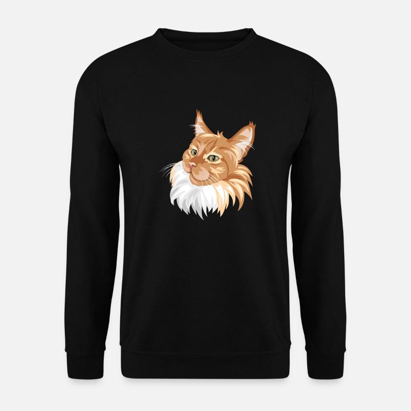 Ingwer Katze Porträt - Unisex Pullover - Schwarz