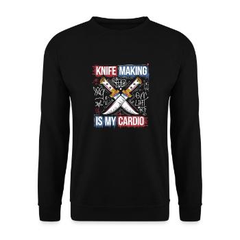 Passion for knives and blacksmithing - Unisex Sweatshirt - black - Front - Alina (178cm) & Michal (187cm)
