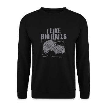 Humorous knitting love for creative women - Unisex Sweatshirt - black - Front - Alina (178cm) & Michal (187cm)