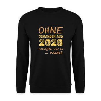 not 2028 - Unisex Sweatshirt - black - Front - Alina (178cm) & Michal (187cm)