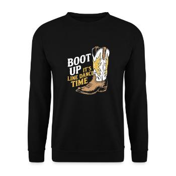 Western Vibes für Tanzliebhaber - Unisex Pullover - Schwarz - Vorne - Alina (178cm) & Michal (187cm)