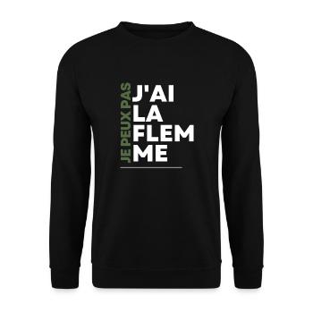 Ich kann nicht, ich bin faul - Unisex Pullover - Schwarz - Vorne - Alina (178cm) & Michal (187cm)