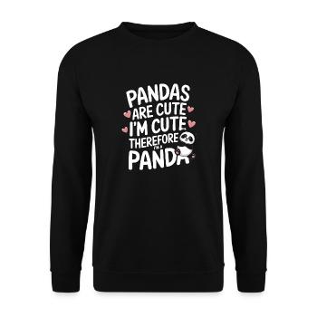 Panda Ours Panda Animal Pandas - Sweat-shirt Unisexe - noir - Devant - Alina (178cm) & Michal (187cm)