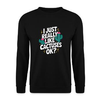 Cactus Cacti Desert Plant - Unisex Sweatshirt - black - Front - Alina (178cm) & Michal (187cm)