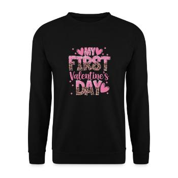 xoxo love you amore Flowers Women Valentine day 14 - Unisex Sweatshirt - black - Front - Alina (178cm) & Michal (187cm)