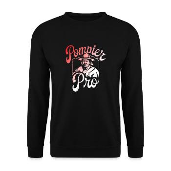 Pompier Pro - Sweat-shirt Unisexe - noir - Devant - Alina (178cm) & Michal (187cm)