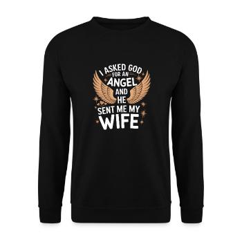 Frau Ehefrau Partnerin Familie Verheiratet - Unisex Pullover - Schwarz - Vorne - Alina (178cm) & Michal (187cm)