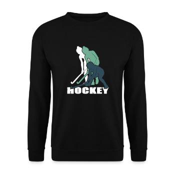 Hockey Hockey-fille Hockey sur gazon Club de hockey - Sweat-shirt Unisexe - noir - Devant - Alina (178cm) & Michal (187cm)