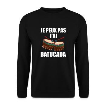 I Can't I Batucada - Humor Music - Unisex Sweatshirt - black - Front - Alina (178cm) & Michal (187cm)