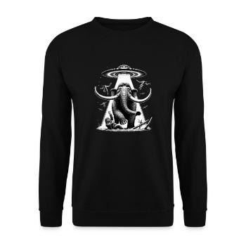 mammoth abducted by ufo - Unisex Sweatshirt - black - Front - Alina (178cm) & Michal (187cm)